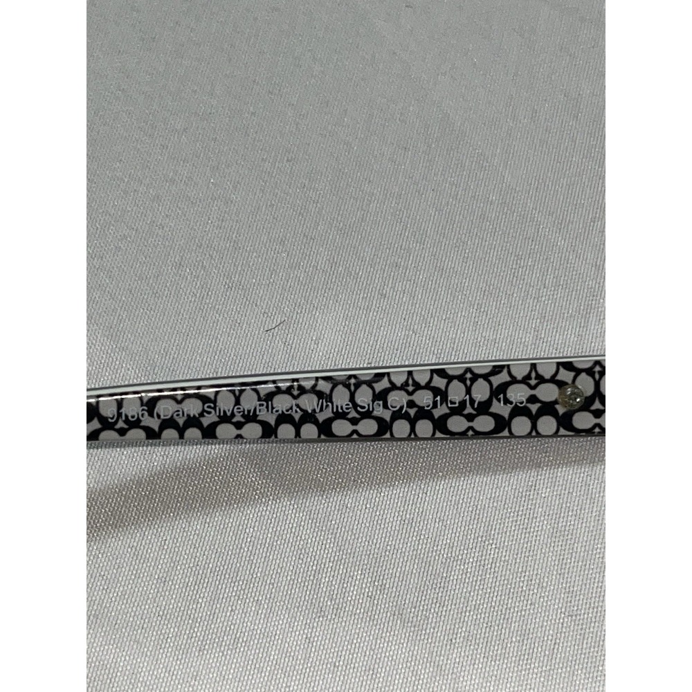 COACH HC5054 9186 Dk Silver Black White Sig 51-17-135 mm Women's Eyeglasses - Picture 6 of 7